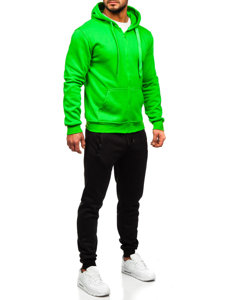 Survêtement à capuche avec fermeture éclair pour homme vert clair Bolf D004