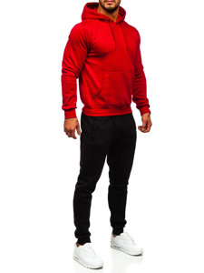 Survêtement avec sweat-shirt à capuche kangourou pour homme bordeaux Bolf D002