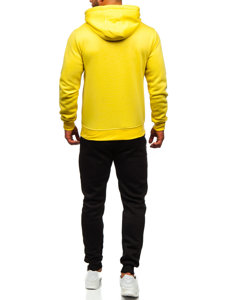 Survêtement avec sweat-shirt à capuche kangourou pour homme jaune clair Bolf D002-33