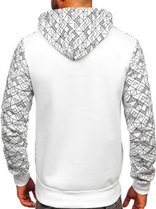 Sweat-shirt à capuche avec application en zircons pour homme blanc Bolf HM566