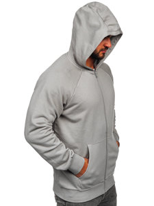 Sweat-shirt à capuche avec fermeture en coton organique pour homme gris 4F BLM011