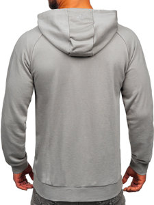 Sweat-shirt à capuche avec fermeture en coton organique pour homme gris 4F BLM011