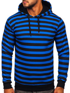 Sweat-shirt à capuche imprimé pour homme bleu Bolf 141029