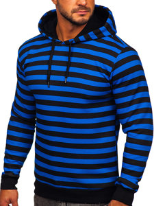 Sweat-shirt à capuche imprimé pour homme bleu Bolf 141029