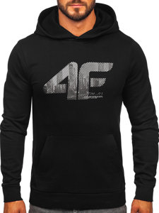 Sweat-shirt à capuche imprimé pour homme noir 4F M233