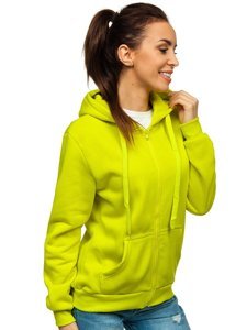 Sweat-shirt à capuche pour femme vert citrone Bolf W03