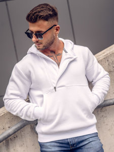 Sweat-shirt à capuche pour homme blanc Bolf 02A