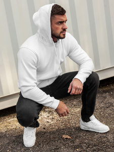 Sweat-shirt à capuche pour homme blanc Bolf 2008A