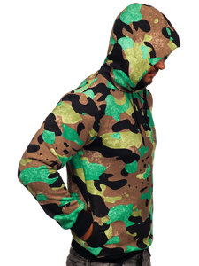 Sweat-shirt à capuche pour homme camo vert Bolf 141023