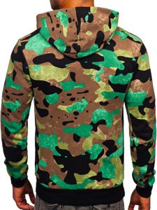 Sweat-shirt à capuche pour homme camo vert Bolf 141023