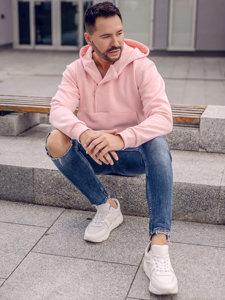 Sweat-shirt à capuche pour homme rose clair Bolf 02A