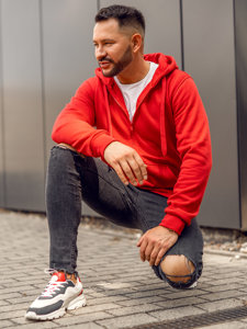 Sweat-shirt à capuche pour homme rouge Bolf 2008A