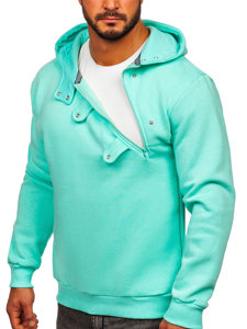 Sweat-shirt à capuche pour homme vert menthe Bolf 06