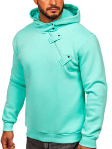 Sweat-shirt à capuche pour homme vert menthe Bolf 06