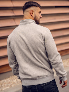 Sweat-shirt à col V avec fermeture pour homme gris Bolf B2002A