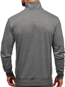 Sweat-shirt à col montant avec fermeture pour homme anthracite Bolf B227