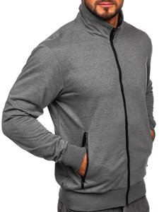 Sweat-shirt à col montant avec fermeture pour homme anthracite Bolf B230