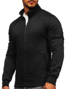 Sweat-shirt à col montant avec fermeture pour homme noir Bolf B2002