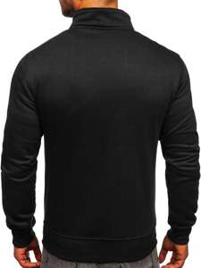 Sweat-shirt à col montant avec fermeture pour homme noir Bolf B2002