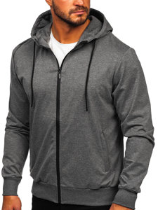 Sweat-shirt avec fermeture à capuche pour homme graphite Bolf B025