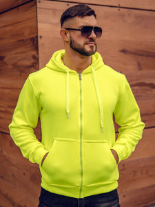 Sweat-shirt avec fermeture à capuche pour homme jaune-néon Bolf 2008A