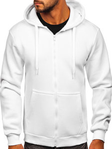 Sweat-shirt blanc zippé à capuche pour homme Bolf 2008 