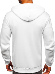 Sweat-shirt blanc zippé à capuche pour homme Bolf 2008 