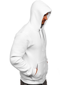 Sweat-shirt blanc zippé à capuche pour homme Bolf 2008 