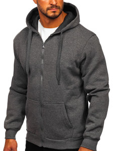 Sweat-shirt graphite zippé à capuche pour homme Bolf 2008  