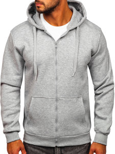 Sweat-shirt gris foncé zippé à capuche pour homme Bolf 2008