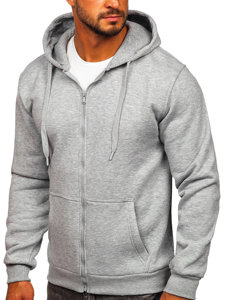 Sweat-shirt gris foncé zippé à capuche pour homme Bolf 2008