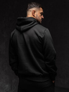 Sweat-shirt imprimé à capuche pour homme noir Bolf 6136