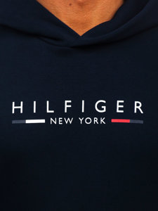 Sweat-shirt kangourou à capuche imprimé pour homme bleu foncé Tommy Hilfiger MW0MW29301