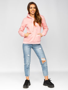 Sweat-shirt kangourou pour femme rose clair Bolf W02B-56