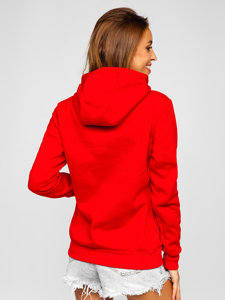 Sweat-shirt kangourou pour femme rouge Bolf W02B