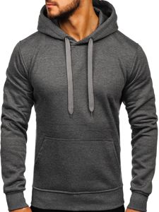 Sweat-shirt pour homme à capuche anthracite kangourou Bolf 2009