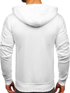 Sweat-shirt pour homme à capuche zippé blanc Bolf 2008 