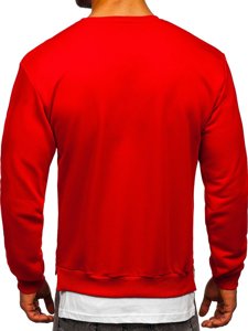 Sweat-shirt pour homme rouge avec imprimé sans capuche Bolf 181905