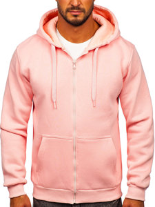 Sweat-shirt rose clair zippé à capuche pour homme Bolf 2008 