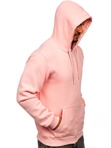 Sweat-shirt rose clair zippé à capuche pour homme Bolf 2008 