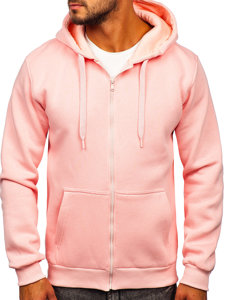 Sweat-shirt rose clair zippé à capuche pour homme Bolf 2008 