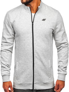 Sweat-shirt sans capuche avec fermeture pour homme gris clair 4F BLM351