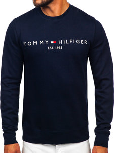 Sweat-shirt sans capuche imprimé pour homme bleu foncé Tommy Hilfiger MW0MW11596