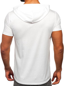 Tee-shirt à capuche imprimé pour homme blanc Bolf 8T971