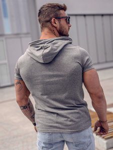 Tee-shirt à capuche imprimé pour homme graphite Bolf 8T978