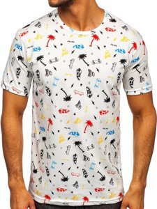 Tee-shirt avec imprimé blanc pour homme Bolf 14924