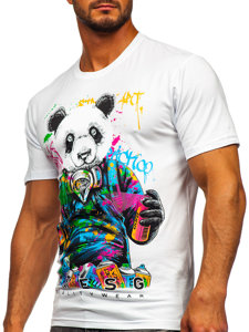 Tee-shirt avec imprimé blanc pour homme Bolf 2186