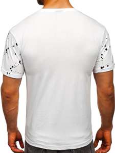 Tee-shirt avec imprimé blanc pour homme Bolf 300