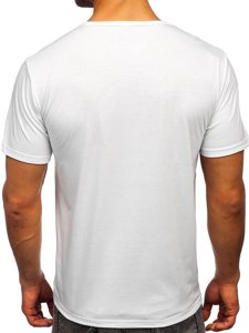 Tee-shirt blanc avec imprimé pour homme Bolf KS2620