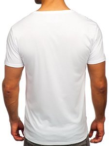 Tee-shirt blanc avec imprimé pour homme Bolf Y70001